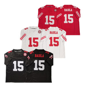Bán Buôn <span class=keywords><strong>Nebraska</strong></span> Áo Bóng Đá Chất Lượng Cao Khâu Vp Giới Hạn Trò Chơi Jersey 15 # Raiola Ngắn Tay Áo Cộng Với Kích Thước - Product Image 1