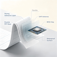 Etiqueta RFID UHF Flexible Anti-Metal con Chip NXP UCODE9XM para Rastreo de Activos Metálicos