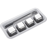 Boule à whisky en acier inoxydable Glaçons réutilisables Glaçons en métal Pierres à whisky Boules Coffret cadeau pour vin rouge avec boîte de couleur OEM