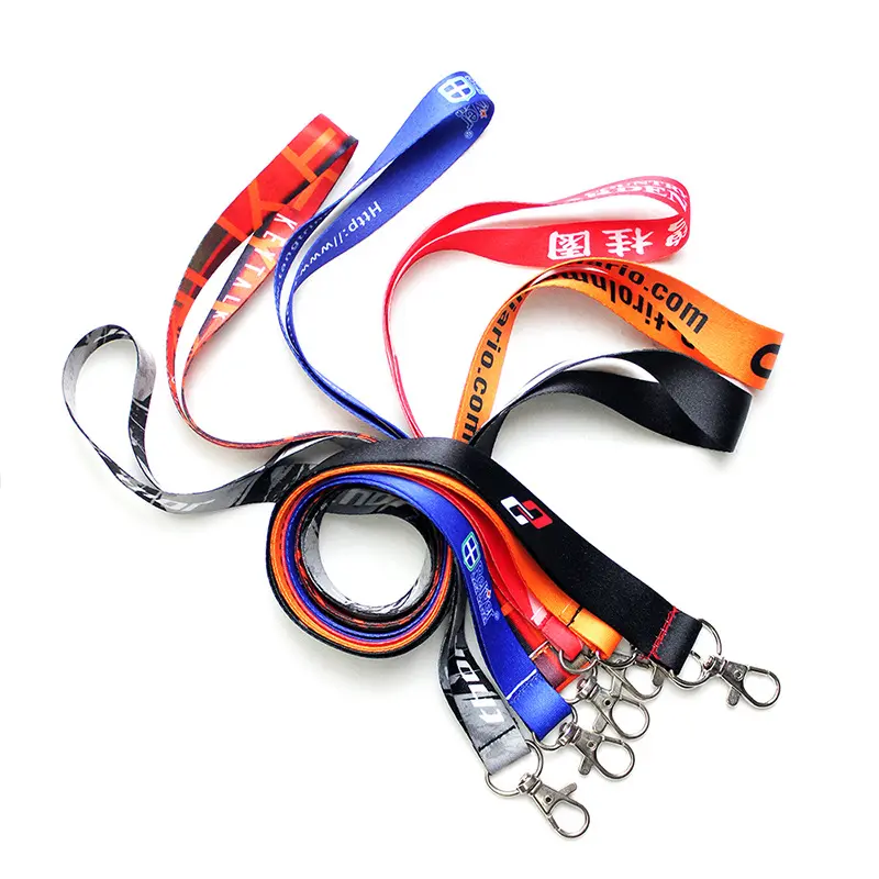 Werkseitig kunden spezifischer Werbe geschenk karten halter Lanyard Multi-Size-Multi-Pattern kann LOGO-Verfahren zur Herstellung von Polyester-Lanyard drucken