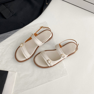 Sandalias de Playa con Hebilla y Punta Abierta, Estilo Europeo, Multicolor, de Cuero Plano, Moda Verano 2026 - Product Image 5