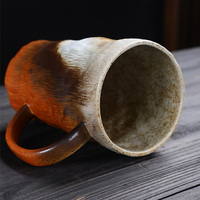 Grande capacité 800ml tasse à café en céramique vintage japonaise poterie grossière tasse de petit déjeuner avec poignée pour boissons et bière