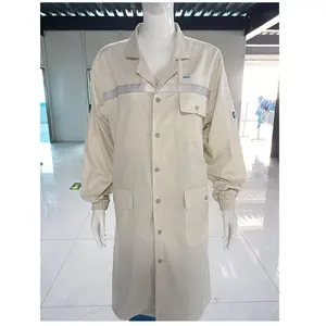 REFLECTIVE ESD large pockets buttons long cloth antistatic lab coat