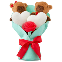 Bouquet de peluches capybara personnalisé, cadeau de la Saint-Valentin, adorable bouquet de fleurs en peluche de dessin animé