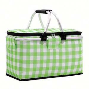 Cesta Nevera Plegable Portátil para Picnic al Aire Libre, Aislada, de Gran Capacidad, Multifuncional, para 4 Personas, con Cierre y Bolsa para Almuerzo - Product Image 3