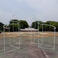 Arche Métallique de Décoration de Mariage pour Scène de Cérémonie, Support de Fond pour Arrangements Floraux et Présentation de Ballons avec Cadre en Fer Doré