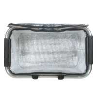 Panier isotherme pliable avec poignée en aluminium, revêtement en polyester PVC, panier de pique-nique pliable pour les courses