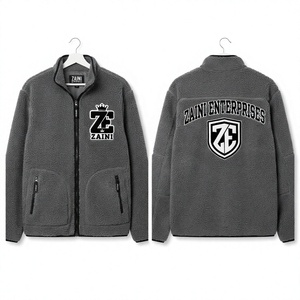Premium 240g Polar Fleece Long <b>Jacket</b> Warm Soft Sherpa Fabric Full Zip Embossed Logo Casual Outdoor Waterproof - Product Image 1