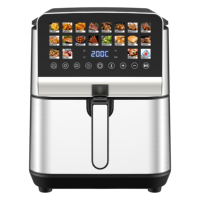 Friteuse à air numérique intelligente 9L en acier inoxydable avec logo personnalisé, panneau tactile, sans huile, OEM ODM, vente en gros