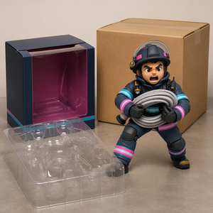 Statuetta in Vinile Personalizzata OEM Vigile del Fuoco Coraggioso, Produzione Diretta, Figurina Artistica Dinamica con Casco e Tubo Antincendio - Product Image 4
