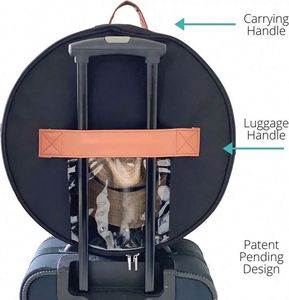BSCI Factory Waterproof Pop up Large <b>Hat</b> Travel Case Collapsible <b>Hat</b> <b>Box</b> Storage Bag Organizer with Leather Handle - Product Image 5