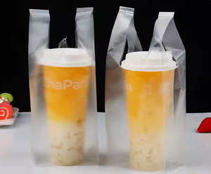 Sacs thermorétractables personnalisés de qualité alimentaire pour thé au lait, café, boba, bubble tea – en <span class=keywords><strong>plastique</strong></span> <span class=keywords><strong>LDPE</strong></span> transparent, jetables, pour gobelets simples et doubles - Product Image 1