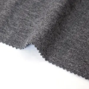 In Stock Spring Summer Light Weight Breathable Dark Grey Soft Quick Dry Wool Cotton Blended Fabric For Sweater Jacket