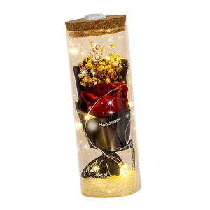 OEM Cubierta de Cristal para Flores, Ramo de Flores Preservadas Mini de Amapola y Girasol con Luz, Regalo para el Día de San Valentín - Product Image 2