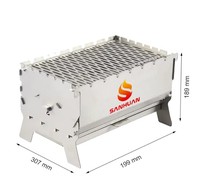Barbecue à gaz en acier inoxydable, style 2026, portable, pliable, pour le camping en plein air