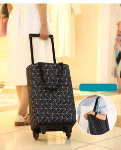 工場新大容量折りたたみショッピングトロリーバッグスピナーキャスター付き再利用可能食料品トロリー日常生活 & 旅行用 - Product Image 3