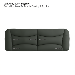 Coussin de tête de lit gris foncé 100% polyester, oreiller de lecture rectangulaire solide et lavable - Product Image 1