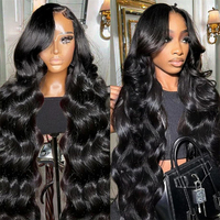 Venta al por mayor 30 pulgadas 220% densidad 13x6 Glueless HD encaje frente pelucas cuerpo onda virgen Remy pelo indio pelucas para mujeres negras