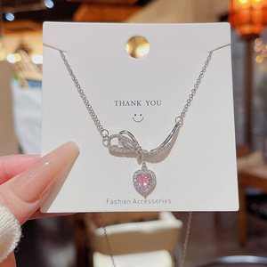 Collar de Corazón Simple Multicolor, Elegante y Lujoso, para Mujer, Romántico, para Uso Diario y Fiestas - Product Image 5