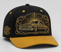 Casquette de baseball personnalisée style Old English, 5 panneaux, visière incurvée, style Dad Hat, streetwear urbain West Coast, vente en gros, faible MOQ