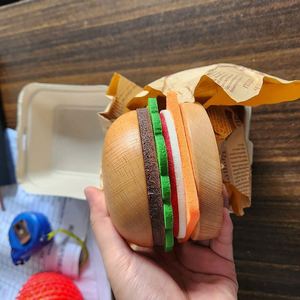 Creative Hamburger Wooden Coaster Non-Slip Felt Layer Cup <b>Mat</b> for Kitchen <b>Bar</b> - Product Image 4