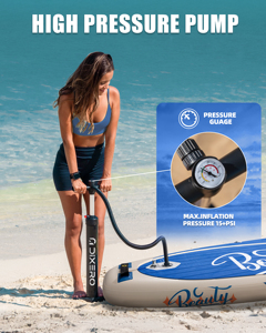 กระดานพายแบบเป่าลม OEM ปรับแต่งได้ ขนาด 11'*33''*6'' อุปกรณ์เสริมสำหรับกีฬาทางน้ำ DR06 รางเชื่อมแบบ Te - Product Image 4