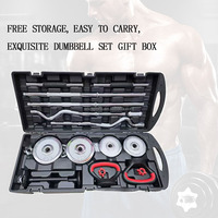 Ensemble d'haltères, barres et kettlebells en fonte chromée antidérapante de 58 kg, personnalisable pour la vente en gros