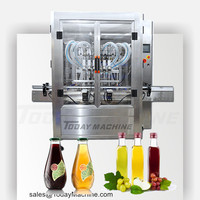 Ligne de remplissage de bouteilles en verre pour miel, pâte de poire et de myrtille, et sirop, avec machine de remplissage et de bouchage