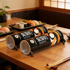 Tube en papier cylindrique pour sushi, emballage de sushi, imprimé sur mesure, écologique, de qualité alimentaire, Suka - Product Image 3