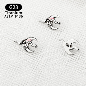 สลักเกลียวรูปงูพระจันทร์ G23สลักเกลียวไทเทเนียม F136 ASTM เครื่องประดับสวมใส่ทุกวัน - Product Image 1