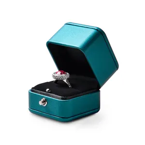 Fani fani fani לוגו מותאם אישית חם למכור צבע פלסטיק פו עור טבעת תיבת תכשיטים להגדיר תיבות אריזה