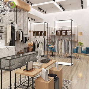 Présentoir de magasin de vêtements pour femmes haut de gamme vitrine de magasin de vêtements personnalisés présentoir de magasin de vêtements de qualité supérieure armoire haute pour la décoration de magasin - Product Image 3