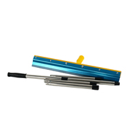 Raclette à lèche pour application de revêtement de sol en résine époxy et ciment autonivelant, avec lame à dents de scie en acier au carbone et manche télescopique