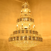 Luminaire de luxe moderne pour escalier, hôtel, salle de Banquet, lampe de lustre en cristal personnalisée