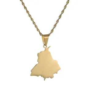 Stainless Steel India Punjab State Map Pendant Necklaces Wholesale Country Maps Jewelry