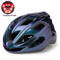 Feu arrière intégré double casque de sport pour hommes femmes Sports de plein air vélo équipement d'équitation motif visage en plastique pour route de montagne