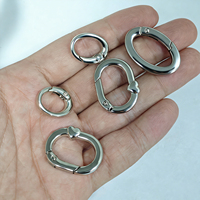 Fermoirs à ressort en alliage de zinc poli, boucles de bagages ovales, accessoires minimalistes pour la fabrication de bracelets DIY