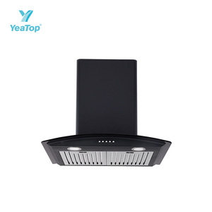 <span class=keywords><strong>Campana</strong></span> Extractora Clásica de Pared con Panel de Vidrio Curvo, Carcasa de Acero Inoxidable, Eficiente Energéticamente, para Cocina - Product Image 4