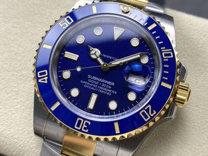 Buceo de alta calidad Mecánico 41mm THB Fábrica 904l Acero ETA 3235 Movimiento Cerámica azul Reloj dorado de dos tonos - Product Image 3
