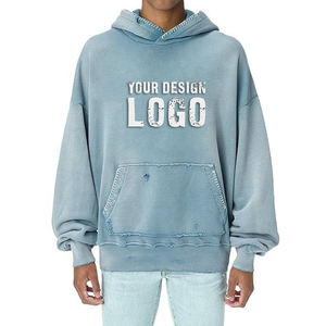 High Quality Heavy Vintage Batik Drop Shoulder Mens <b>Hoodie</b> Customized Logo Loose Sport Washed Oversized Men's Hoodies - Product Image 2