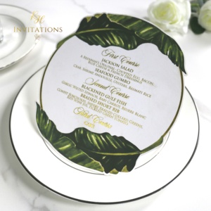 Hình Học Thẻ Trình Đơn Với Hoa Mẫu Đơn Hotstamp, <span class=keywords><strong>Menu</strong></span>/Wedding Lời Mời Với Lá Đóng Dấu Hoa Thiết Kế - Product Image 5
