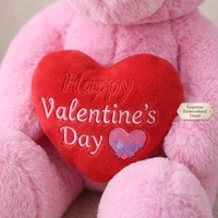 Ensemble de jouets en peluche personnalisés en forme de cœur de la Saint-Valentin, ours en peluche, chien, lapin, cœur rouge, coton PP, OEM, vente en gros, cadeau pour enfants, petite amie