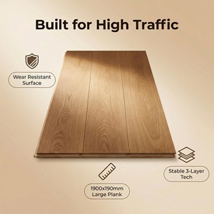 Suelo <span class=keywords><strong>de</strong></span> <span class=keywords><strong>Roble</strong></span> Blanco <span class=keywords><strong>de</strong></span> 3 Capas, Ecológico, Resistente y <span class=keywords><strong>de</strong></span> Gran Tamaño, con Textura Semiabierta, para Espacios Comerciales, Uso en Exteriores y Parques - Product Image 2