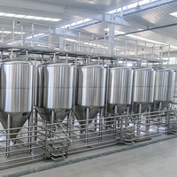 Cuve de Fermentation Conique en Acier Inoxydable 2000L, Contrôlée par PLC, Motorisée, pour Bière et Vin