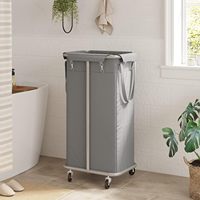 Panier à linge en nylon à roulettes, grande capacité, chariot de rangement avec poignées pour la maison