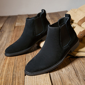 Semelle intérieure en caoutchouc pour hommes, style britannique, cuir véritable, daim, <span class=keywords><strong>nubuck</strong></span>, conception plate, décontracté, western, adapté à l'hiver - Product Image 5