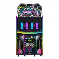 Machine de jeu d'arcade Crazy Shooter à monnayeur - Jeu de tir à tickets à échanger, garantie 1 an, version anglaise pour parcs d'attractions