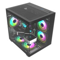 Mid Tower Casing komputer Game Pc Putih, Casing komputer Gaming pendingin m-atx