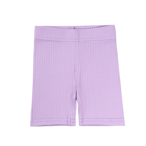 Shorts de vélo pour enfants en coton biologique, unis, très extensibles, côtelés, pour bébés et tout-petits - Product Image 1