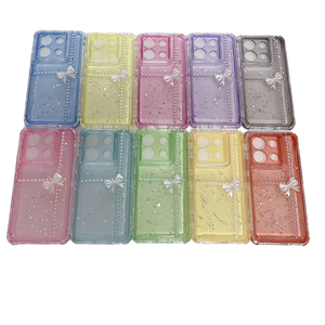 Para 17 Pro Max 3 en 1 <span class=keywords><strong>Pearl</strong></span> & Diamond Design PC + TPU Funda de teléfono impermeable a prueba de golpes por YIRONG - Product Image 1